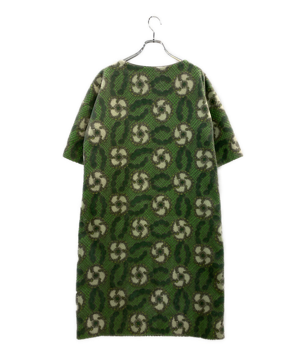 ミナペルホネン  半袖ワンピース northern flower パイルジャガードドレス     aaa3945 レディース SIZE 38  mina perhonen