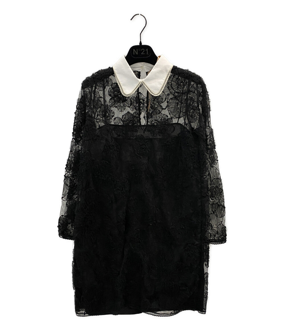 ヌメロヴェントゥーノ  長袖ワンピース シアーレースミニドレス     24A‐H011‐5034 レディース SIZE 38  N°21