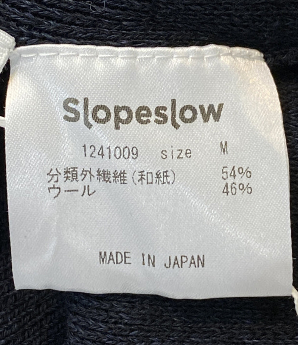 美品 スロープスロウ 半袖ニット ネイビー 24ss メンズ SIZE M slopeslow