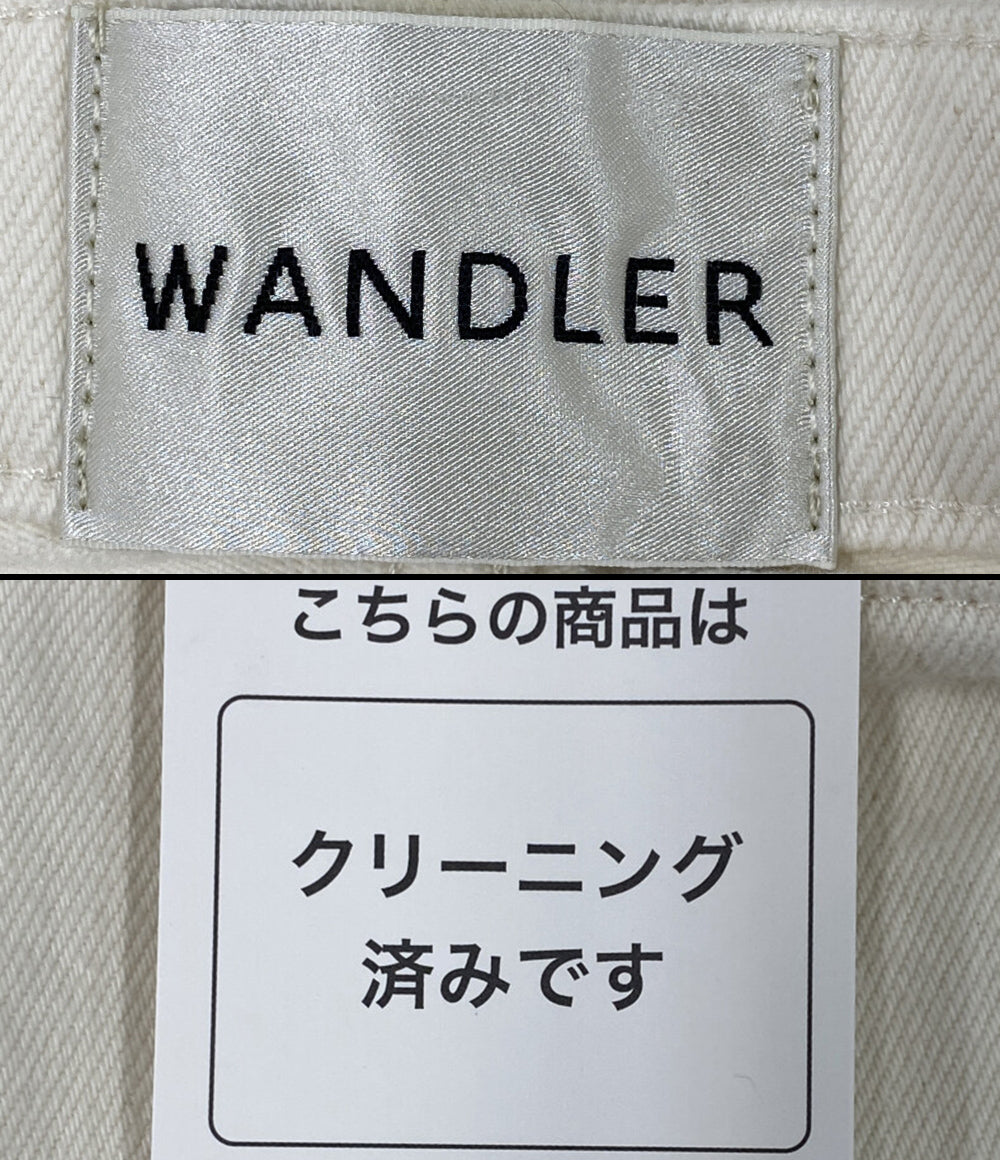 ワンドラー パンツ ホワイト ミドルライズワイドデニムパンツ レディース SIZE 27 WANDLER