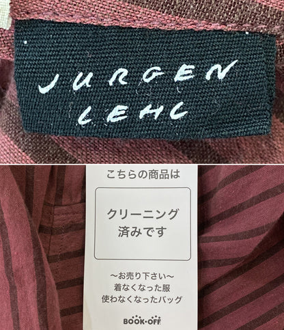 ヨーガンレール  五分袖ワンピース コットン レッド ストライプ      レディース SIZE M  JURGEN LEHL