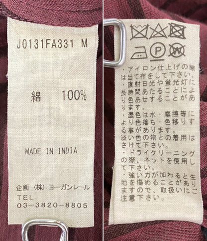 ヨーガンレール  五分袖ワンピース コットン レッド ストライプ      レディース SIZE M  JURGEN LEHL