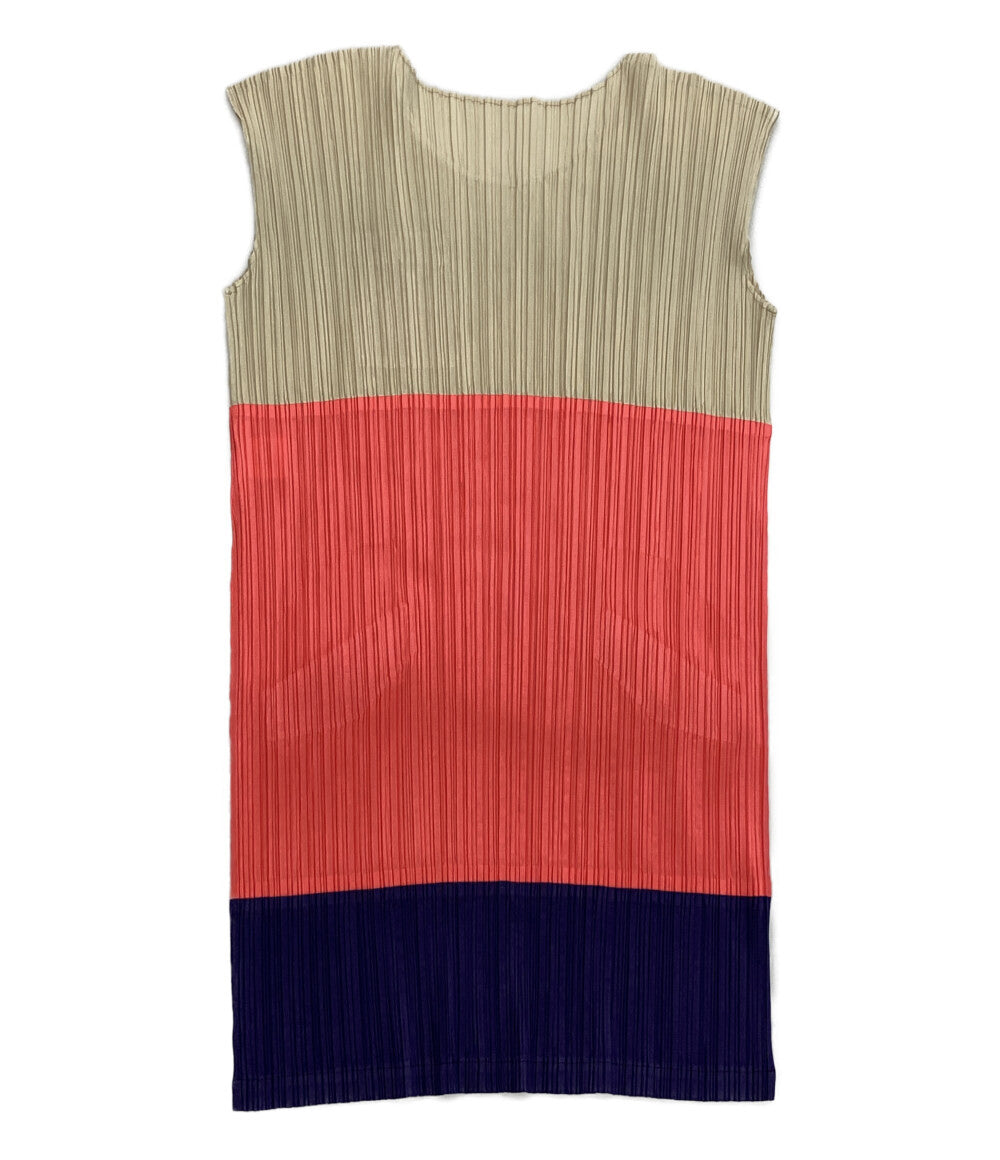 PLEATS PLEASE ISSEY MIYAKE バイカラー チュニック PP41-JT555 レディース SIZE 3 プリーツプリーズ