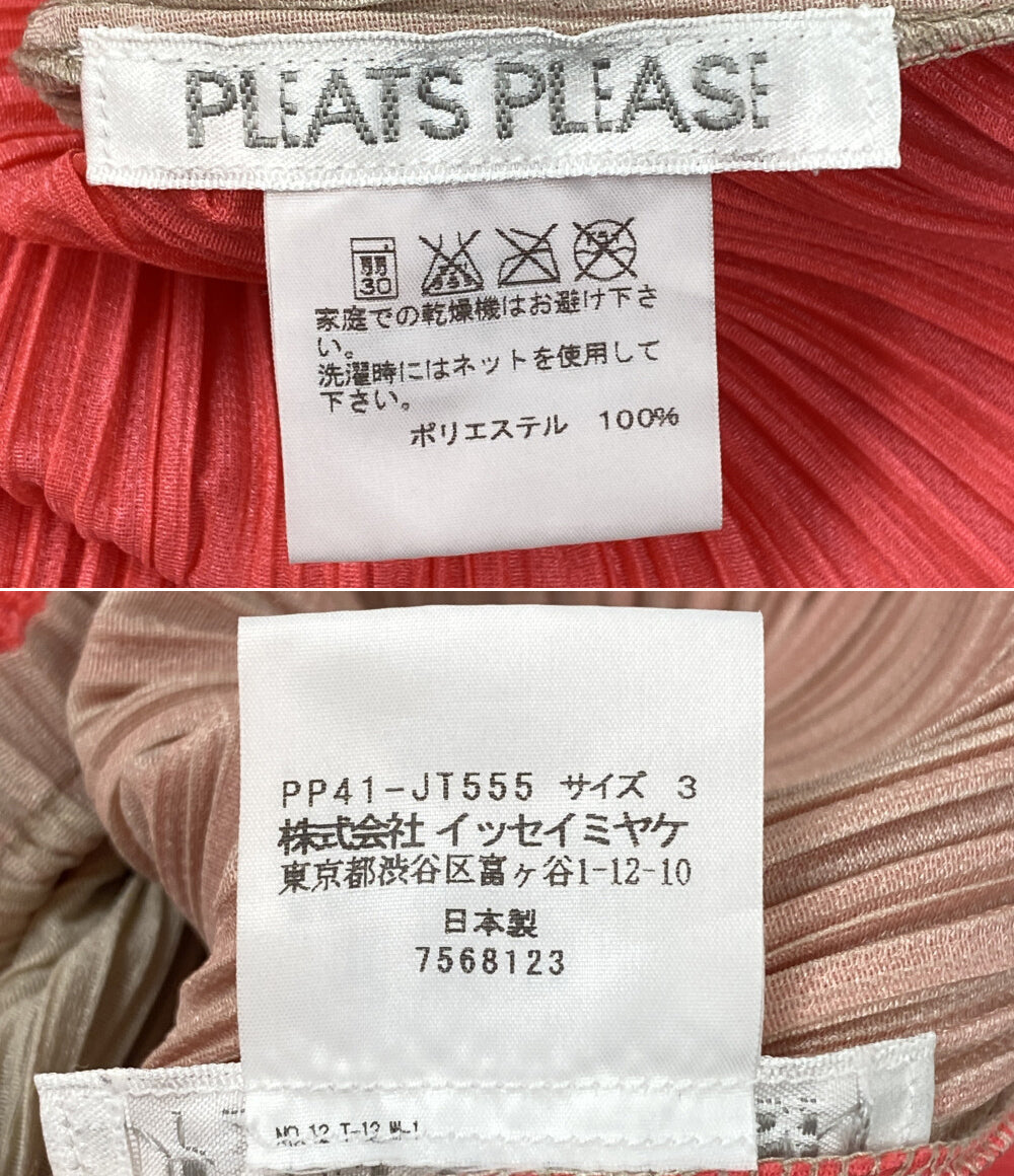 PLEATS PLEASE ISSEY MIYAKE バイカラー チュニック PP41-JT555 レディース SIZE 3 プリーツプリーズ