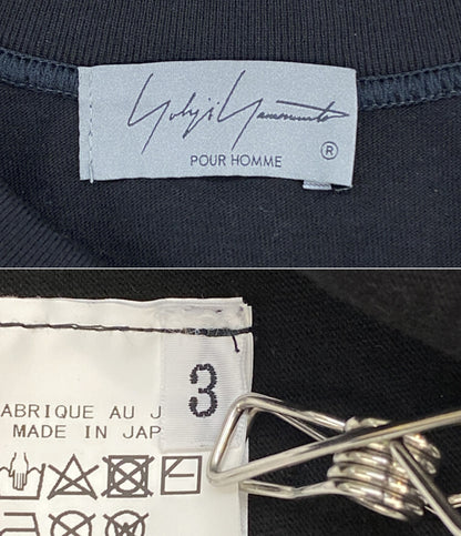YOHJI YAMAMOTO POUR HOMME 半袖Ｔシャツ ブラック HO-T77-087 メンズ SIZE 3 ヨウジヤマモトプールオム
