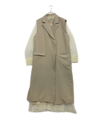 アメリ ロングジレ ベスト LONG BEST SET SHEER DRESS 2022ss レディース SIZE M AMERI