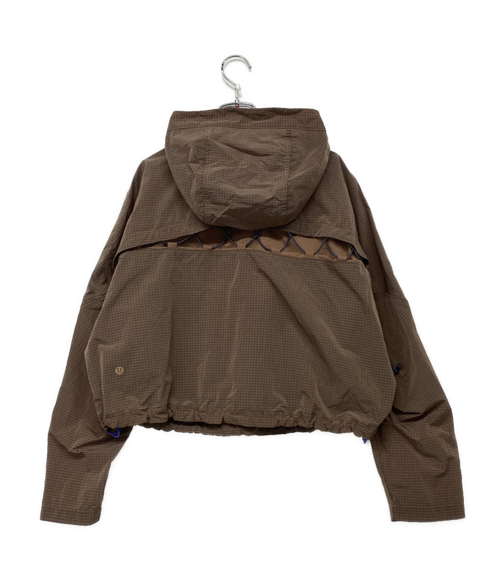 ルルレモン ナイロンパーカー チェック ハーフジップ レディース SIZE 8 lululemon