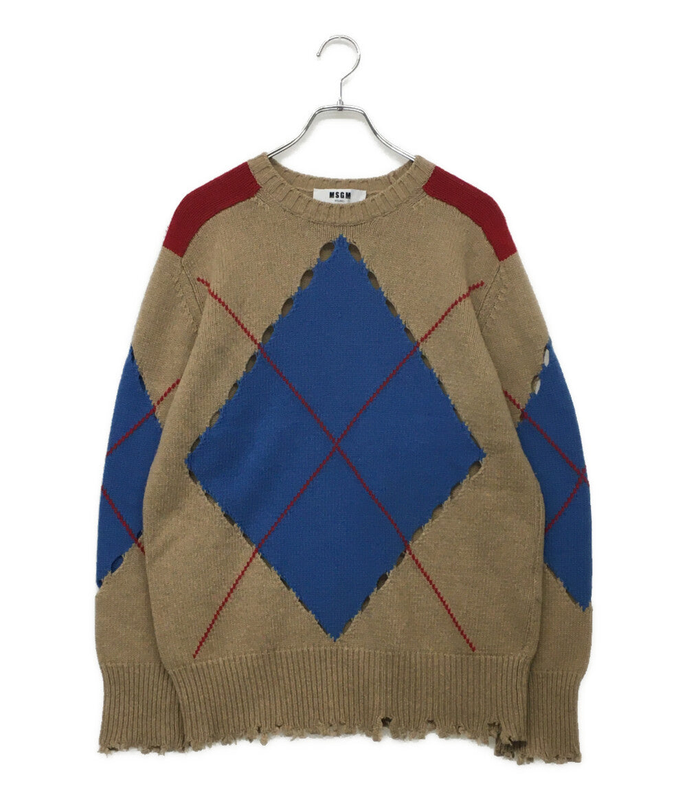 MSGM ニット アーガイル 2141MDM11 メンズ SIZE XS エムエスジーエム