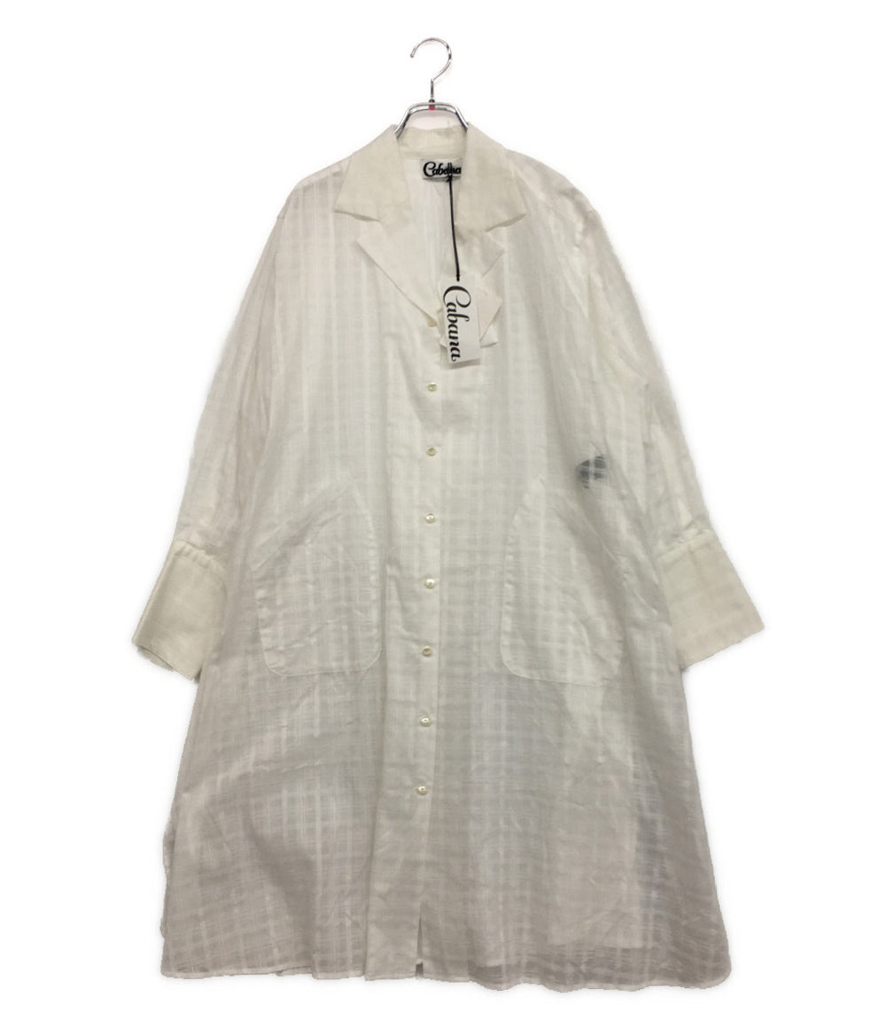 美品 カバナ 長袖ロングシャツ 22-050 ホワイト レディース SIZE - Cabana