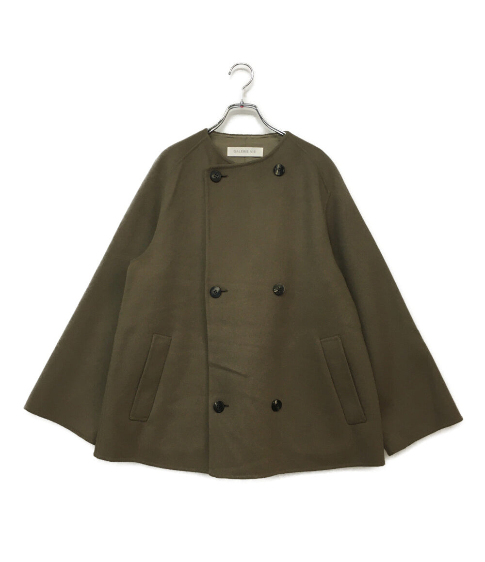 ギャルリーヴィー ウールダブルフェイスコート ショート ノーカラー レディース SIZE 36 GALERIE VIE