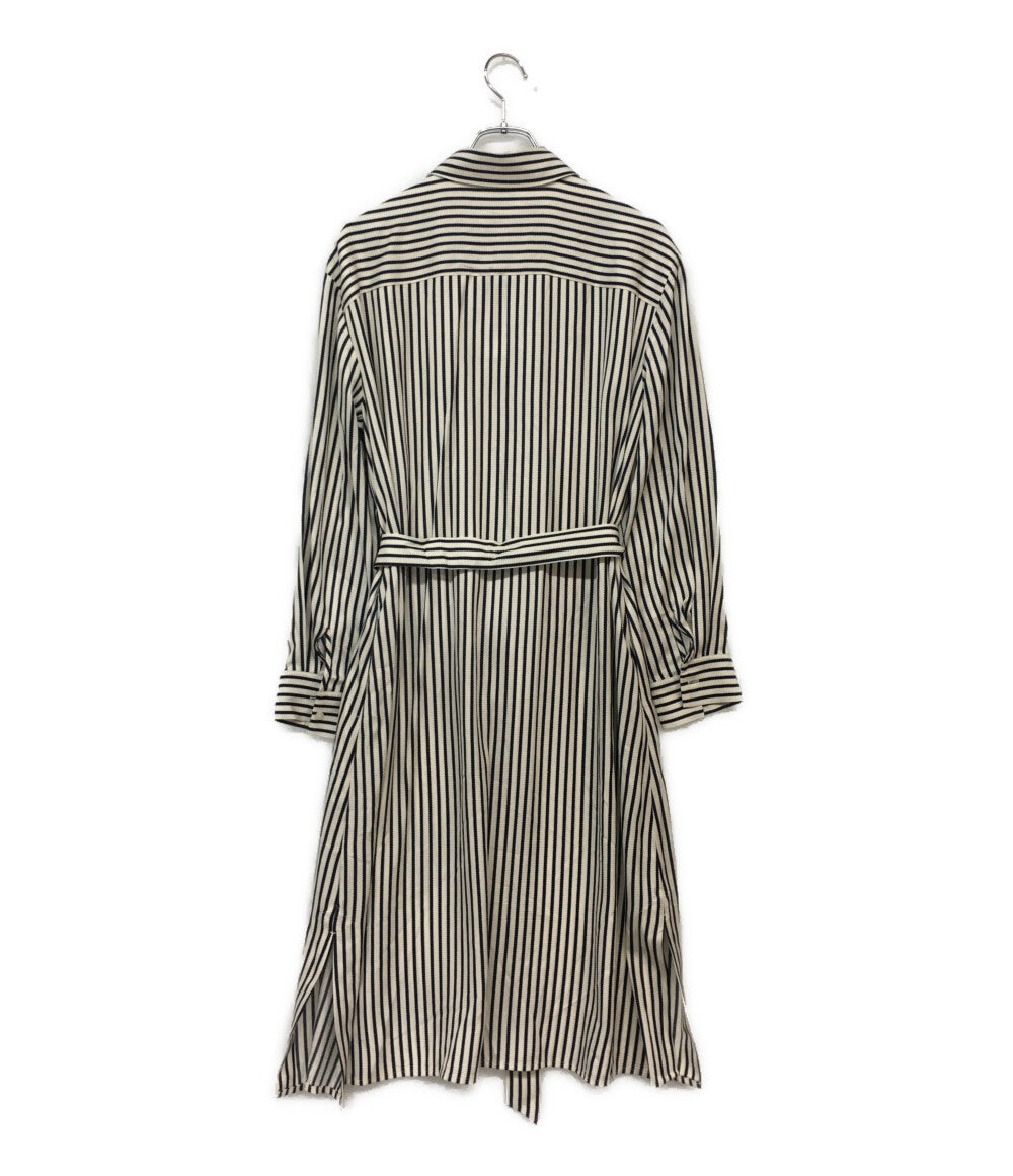 トミーヒルフィガー 美品 長袖シャツワンピース ビスコースツイル ストライプ レディース SIZE 36 TOMMY HILFIGER