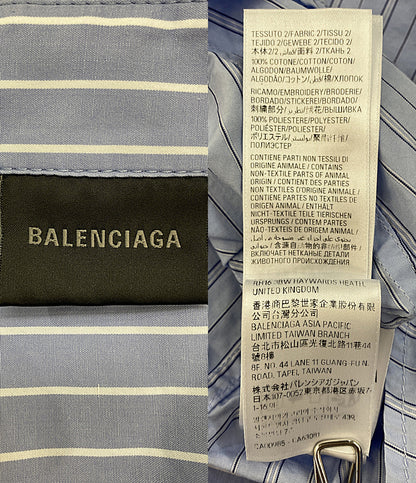 BALENCIAGA 長袖シャツ ドッキングストライプ レディース SIZE 36 バレンシアガ