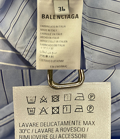BALENCIAGA 長袖シャツ ドッキングストライプ レディース SIZE 36 バレンシアガ