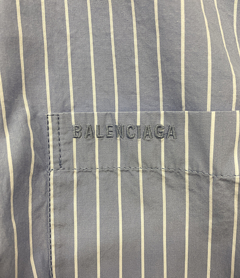 BALENCIAGA 長袖シャツ ドッキングストライプ レディース SIZE 36 バレンシアガ