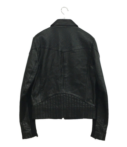 DENHAM ライダースジャケット レザーリブ 牛革 01-13-06-25-001 メンズ SIZE M デンハム