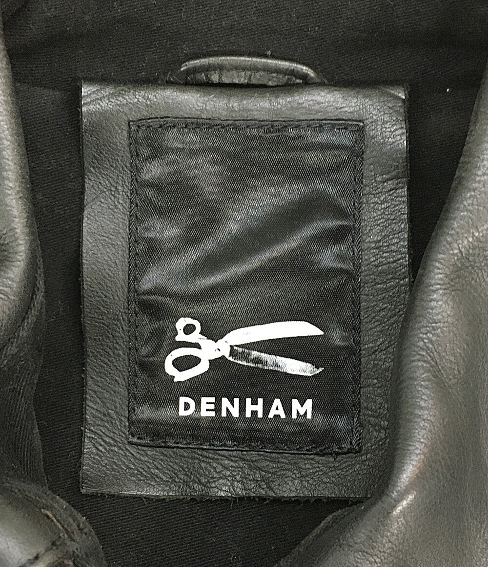 DENHAM ライダースジャケット レザーリブ 牛革 01-13-06-25-001 メンズ SIZE M デンハム