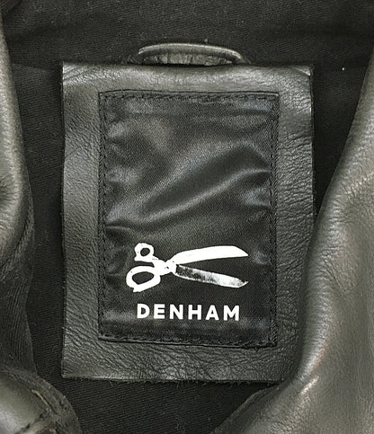 DENHAM ライダースジャケット レザーリブ 牛革 01-13-06-25-001 メンズ SIZE M デンハム