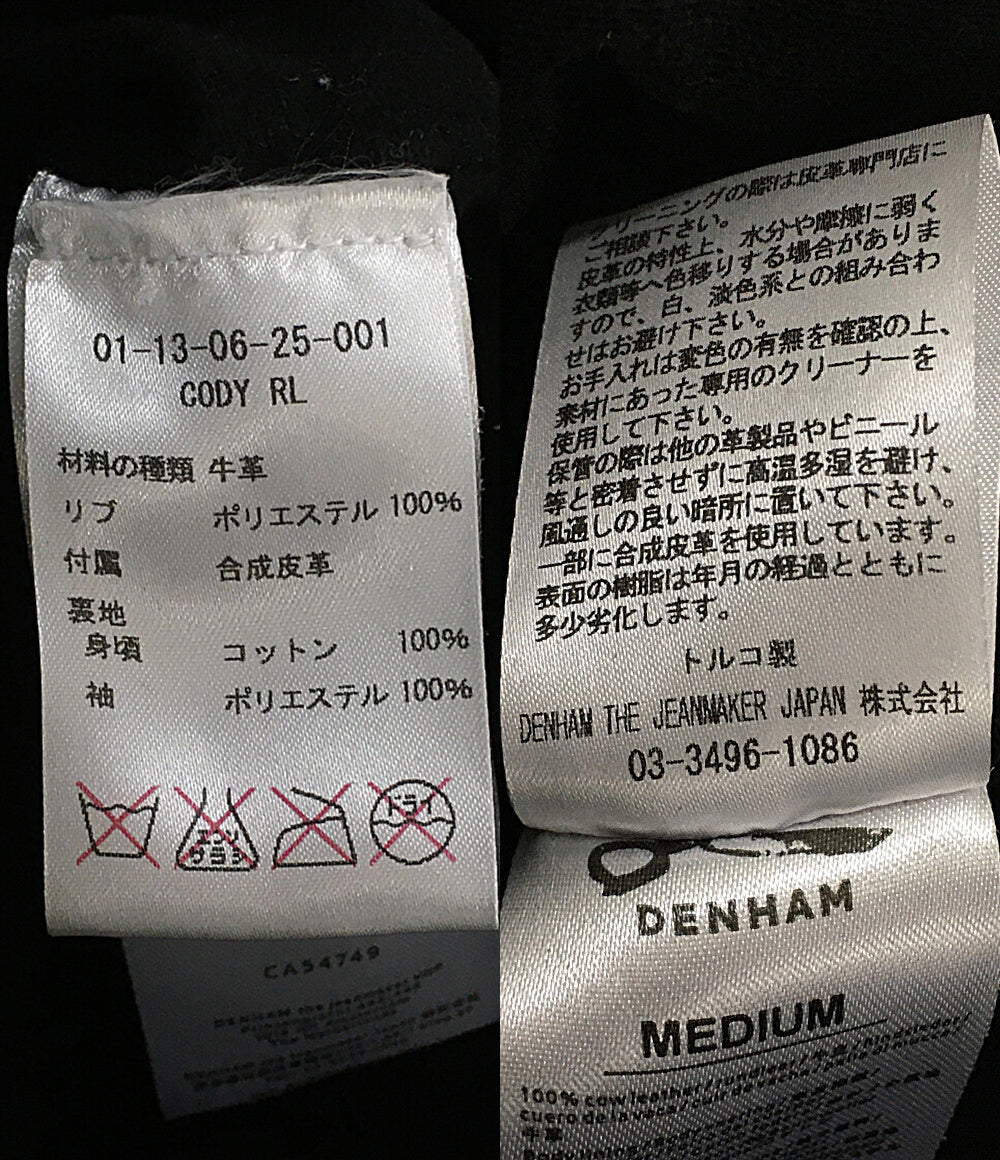 DENHAM ライダースジャケット レザーリブ 牛革 01-13-06-25-001 メンズ SIZE M デンハム