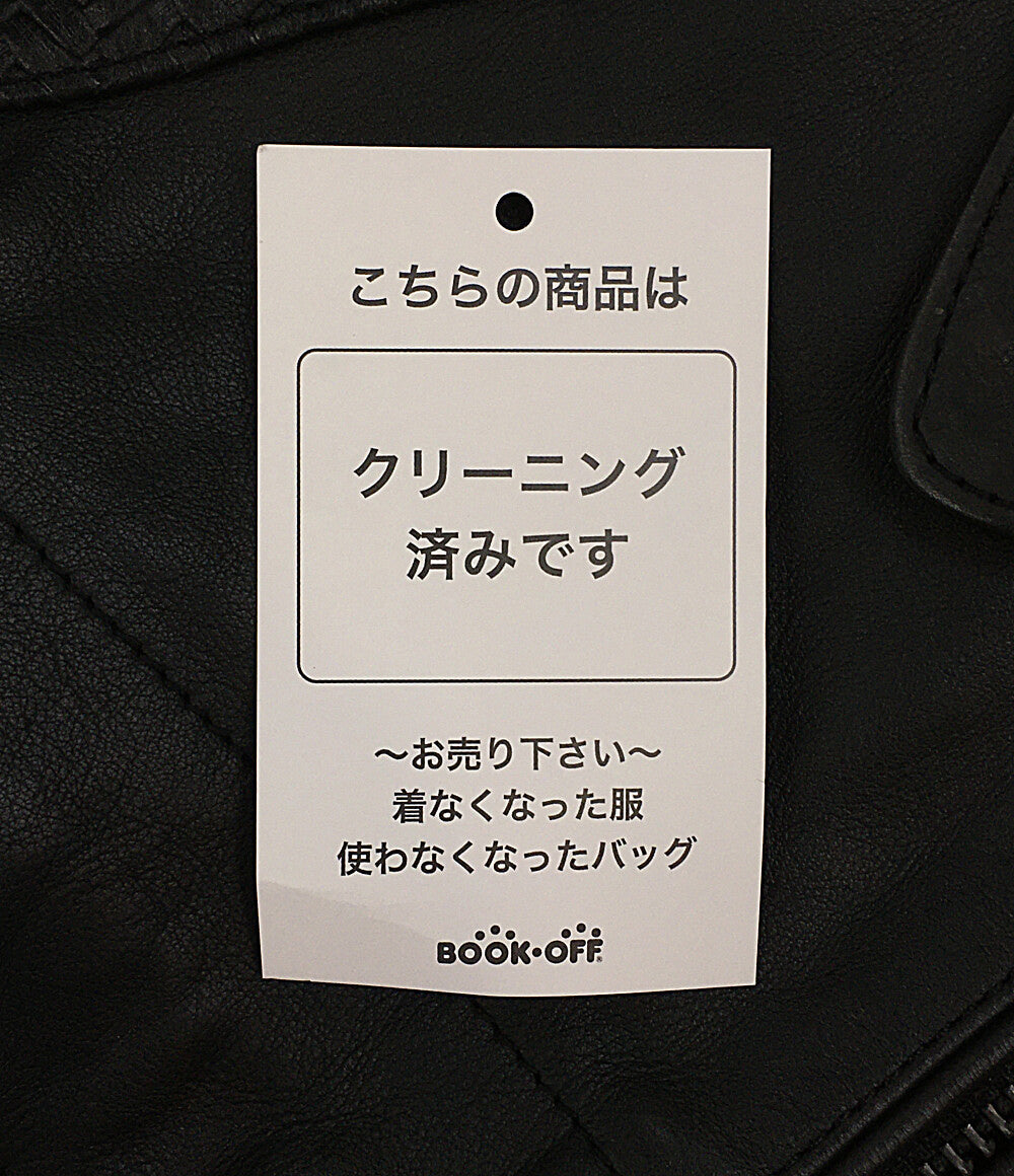 DENHAM ライダースジャケット レザーリブ 牛革 01-13-06-25-001 メンズ SIZE M デンハム