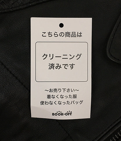 DENHAM ライダースジャケット レザーリブ 牛革 01-13-06-25-001 メンズ SIZE M デンハム