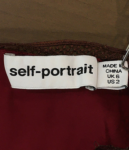 Self-Portrait 長袖ワンピース レース ボルドー RS20-092 レディース SIZE 6 セルフ　ポートレイト