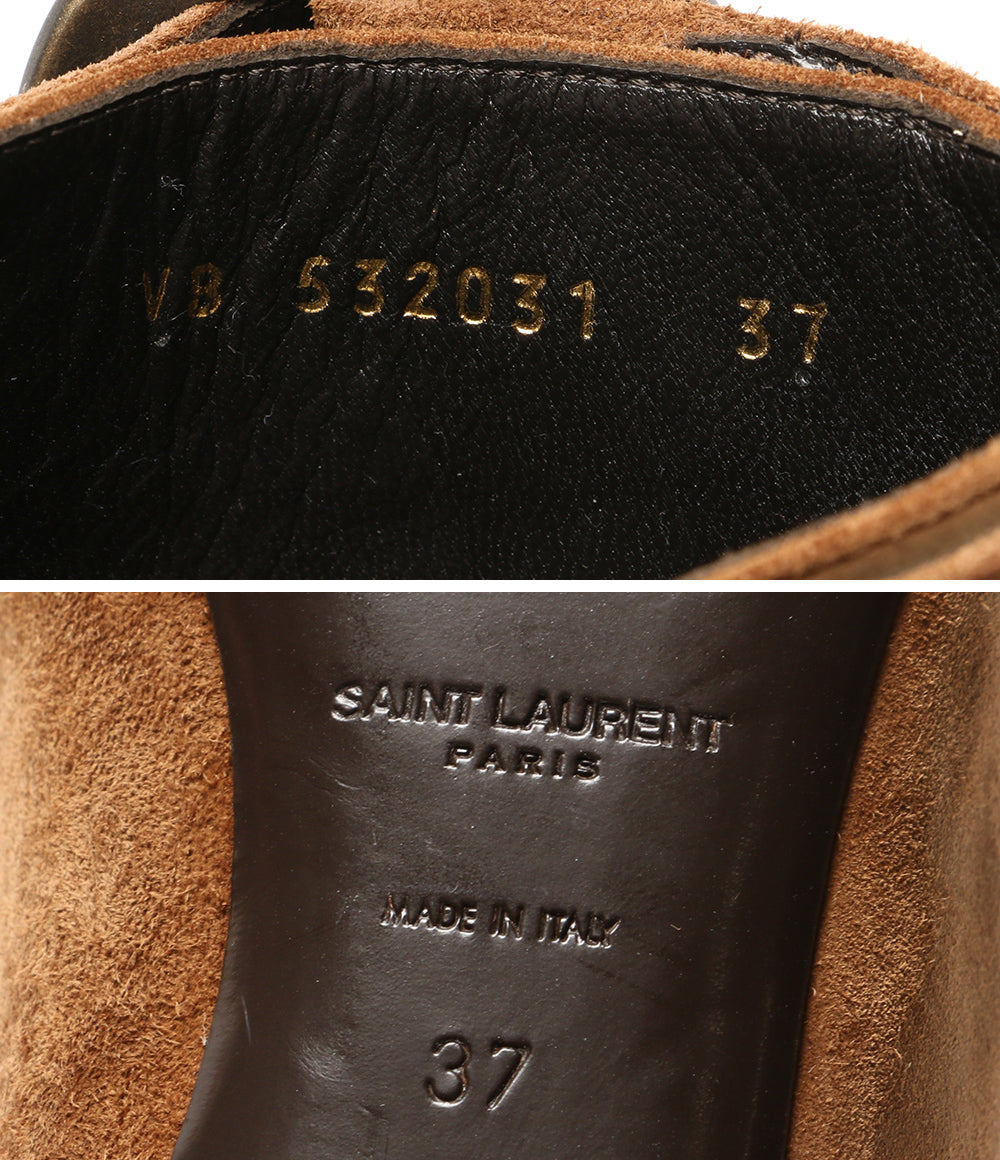 サンローラン ブーツ スエード ブラウン 532031 レディース SIZE 37 Saint Laurent