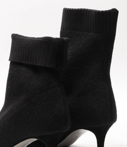 FABIO RUSCONI ソックスブーツ ブラック ポインテッドトゥ ピンヒール レディース SIZE 39 ファビオルスコーニ