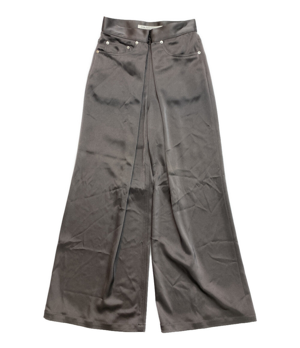 ジョンローレンスサリバン 美品 パンツ グレー ワイドスラックス 2C026-0224-TT レディース SIZE M JOHNLAWRENCESULLIVAN