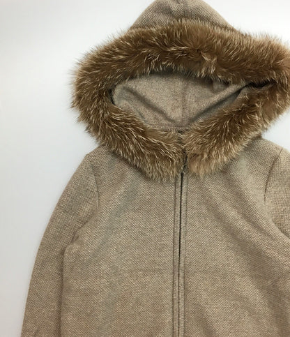 foxey ジップアップニット カシミヤ フォックスファー レディース SIZE 38 フォクシー