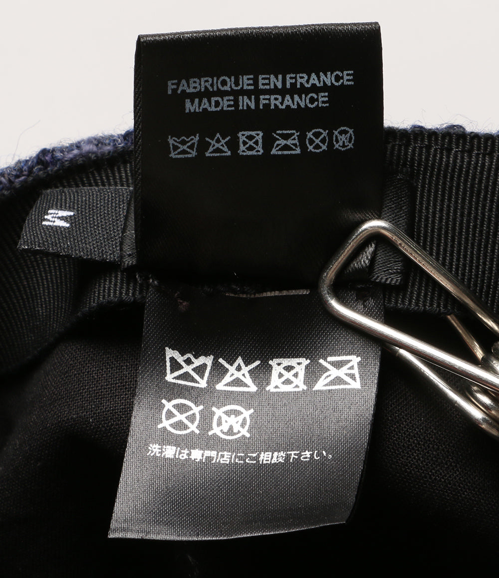 CHANEL キャップ ネイビー ツイード ココマーク 22AW レディース SIZE M シャネル
