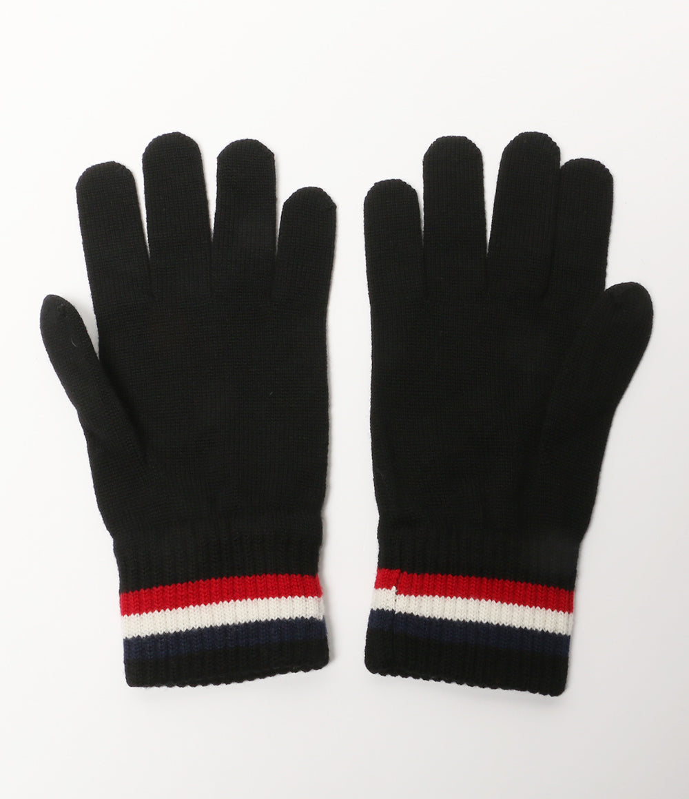 美品 MONCLER 手袋 トリコロールグローブ メンズ SIZE M モンクレール