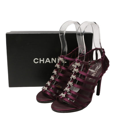CHANEL リボンビジューサンダル サテン レディース SIZE 36 シャネル