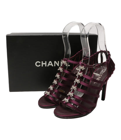CHANEL リボンビジューサンダル サテン レディース SIZE 36 シャネル