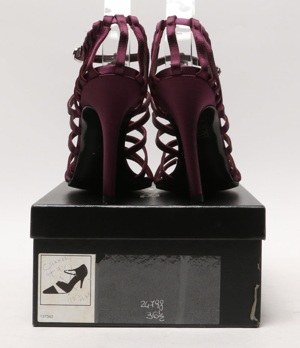 CHANEL リボンビジューサンダル サテン レディース SIZE 36 シャネル