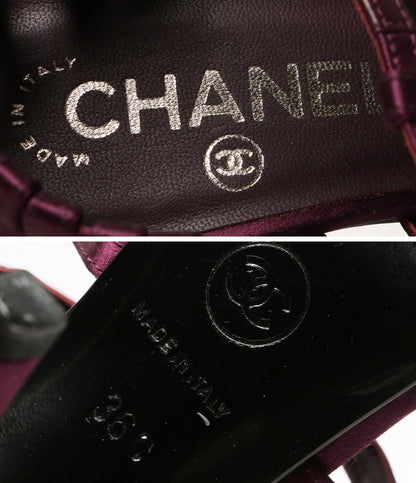 CHANEL リボンビジューサンダル サテン レディース SIZE 36 シャネル