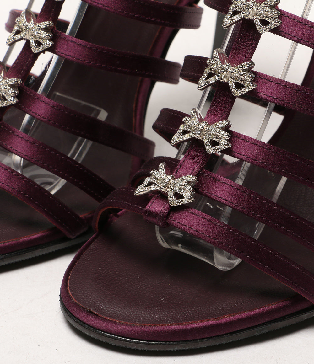 CHANEL リボンビジューサンダル サテン レディース SIZE 36 シャネル