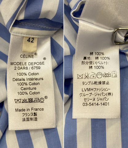 CELINE 変形ストライプシャツ レディース SIZE 42 セリーヌ