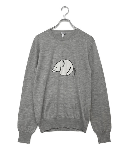 LOEWE 長袖ニット クルーネック Mouse グレー レディース SIZE XS ロエベ
