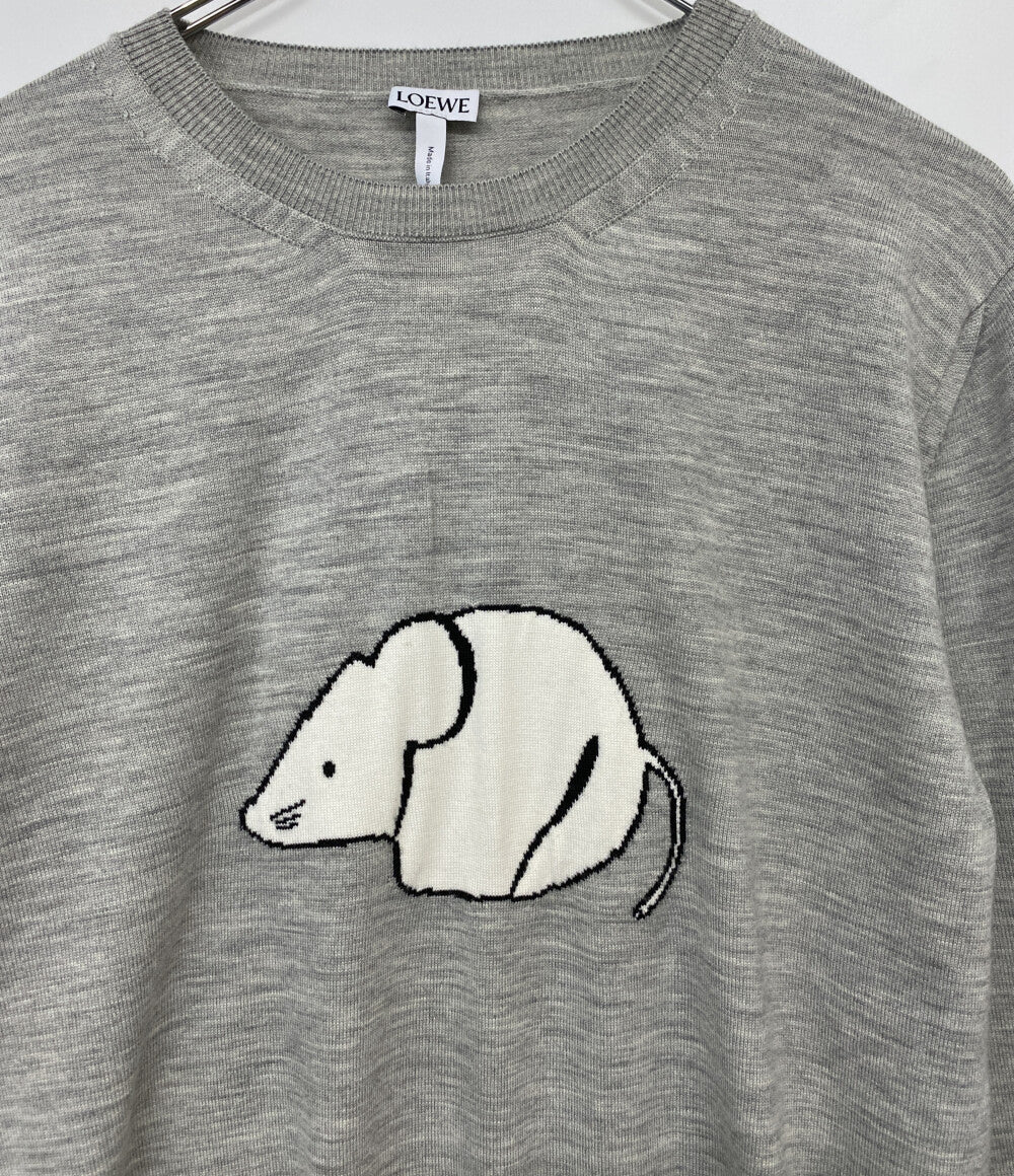 LOEWE 長袖ニット クルーネック Mouse グレー レディース SIZE XS ロエベ