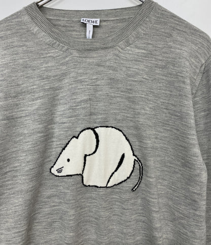 LOEWE 長袖ニット クルーネック Mouse グレー レディース SIZE XS ロエベ