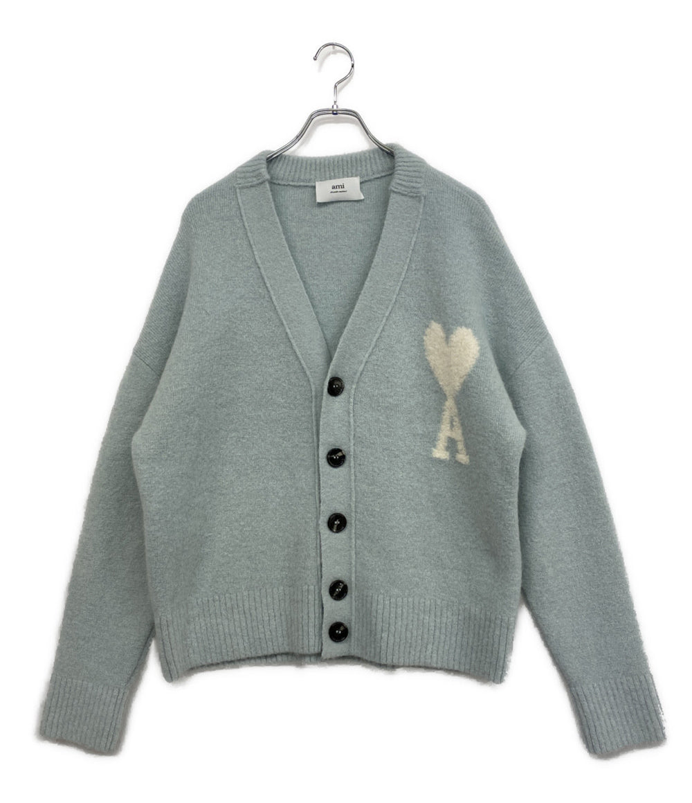 アミパリス カーディガン シャーベットブルー Aハート メンズ SIZE S AMI PARIS
