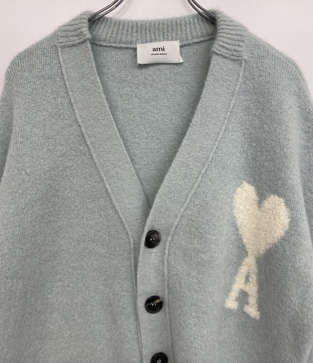 アミパリス カーディガン シャーベットブルー Aハート メンズ SIZE S AMI PARIS