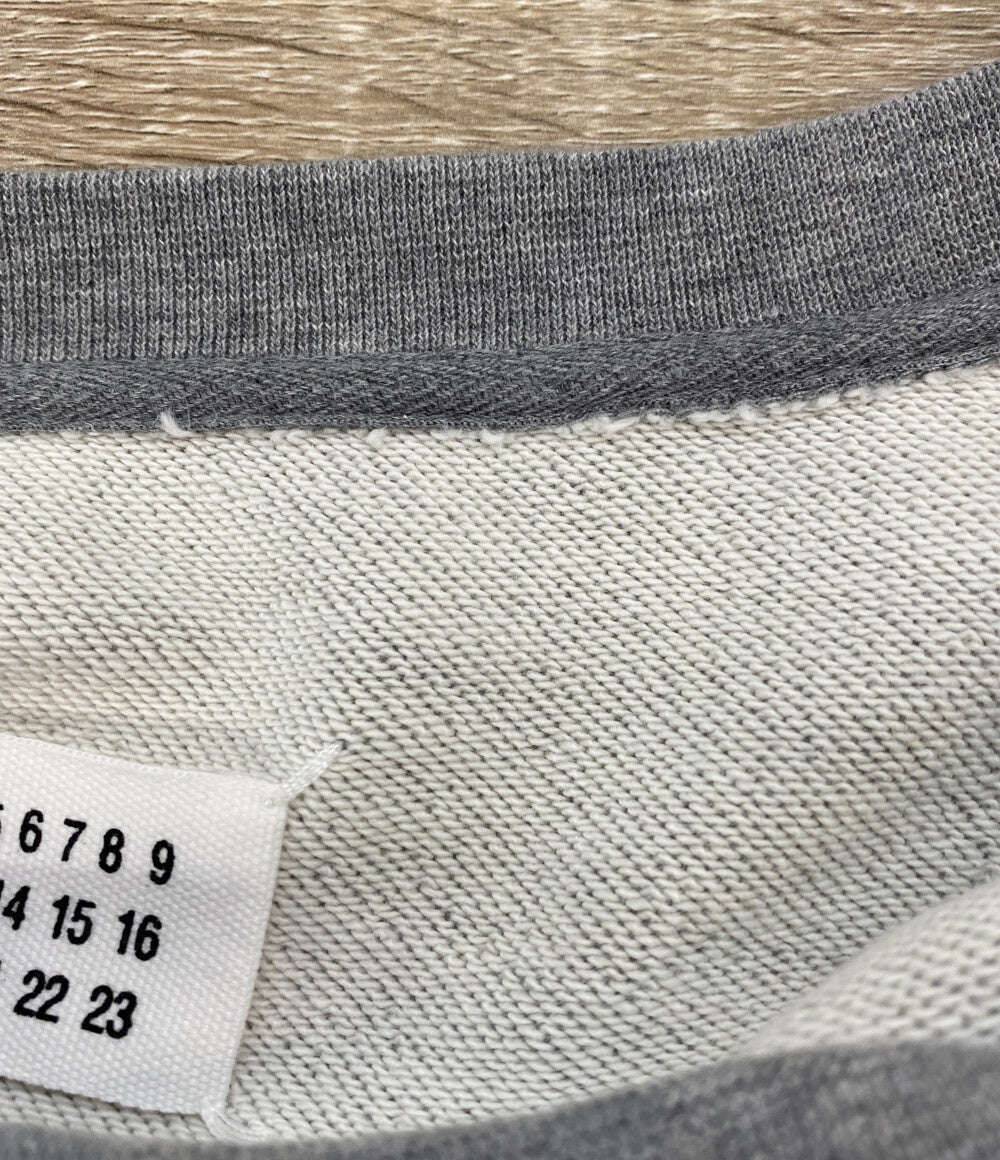 Maison Margiela スウェットシャツ ライトグレー 丸首 M刺繍ロゴ レディース SIZE S メゾンマルジェラ