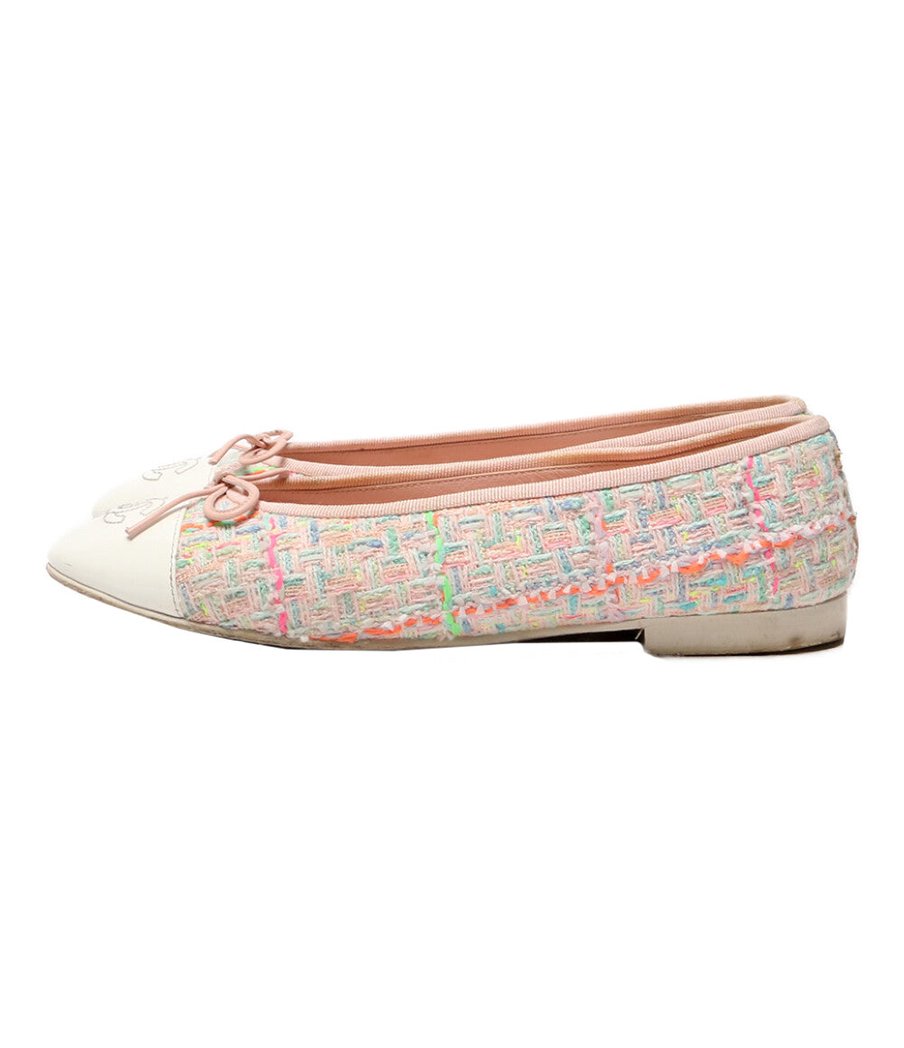 シャネル バレエシューズ バレリーナ ツイード レディース SIZE 37.5 CHANEL