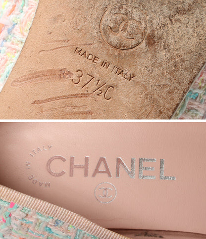 シャネル バレエシューズ バレリーナ ツイード レディース SIZE 37.5 CHANEL