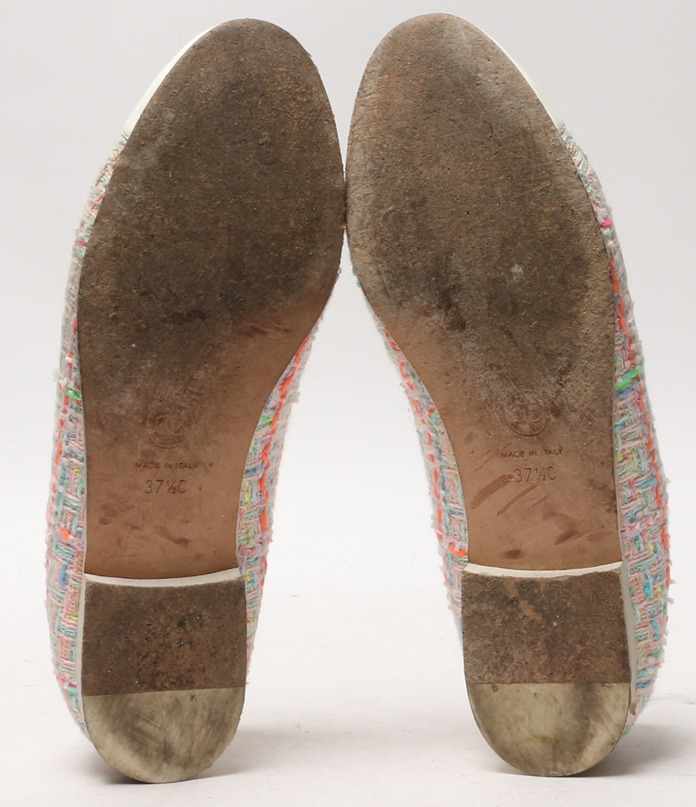 シャネル バレエシューズ バレリーナ ツイード レディース SIZE 37.5 CHANEL