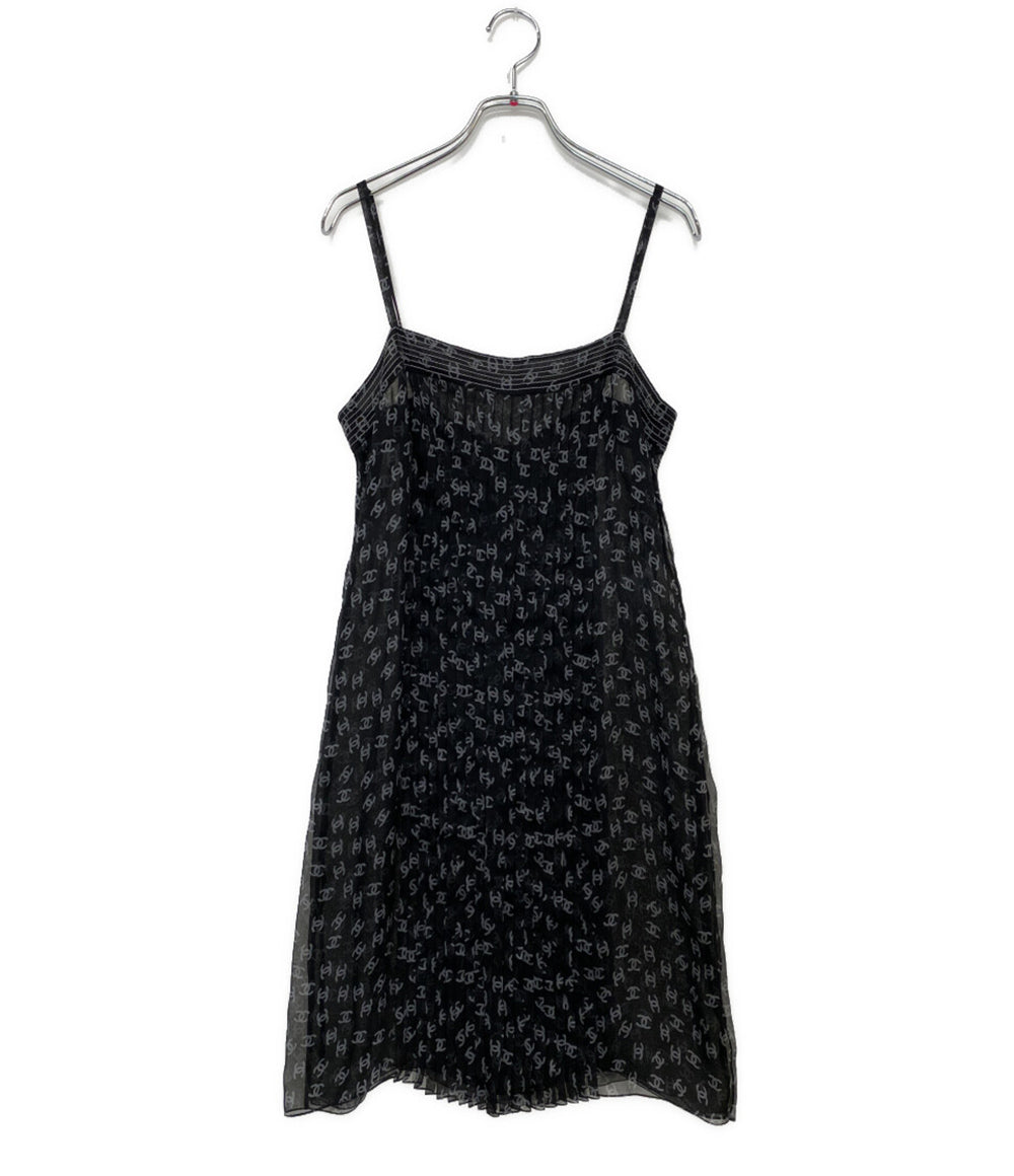 美品 CHANEL シルクワンピース ココマーク 20P P63262V39211 レディース SIZE 38 シャネル