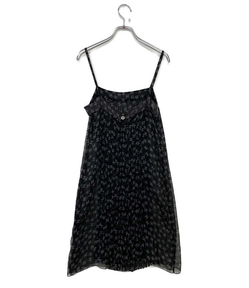 美品 CHANEL シルクワンピース ココマーク 20P P63262V39211 レディース SIZE 38 シャネル