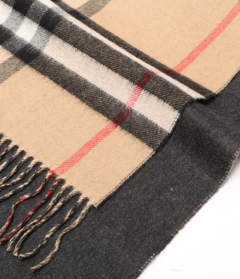 BURBERRY カシミヤストール チェック×グレー レディース バーバリー