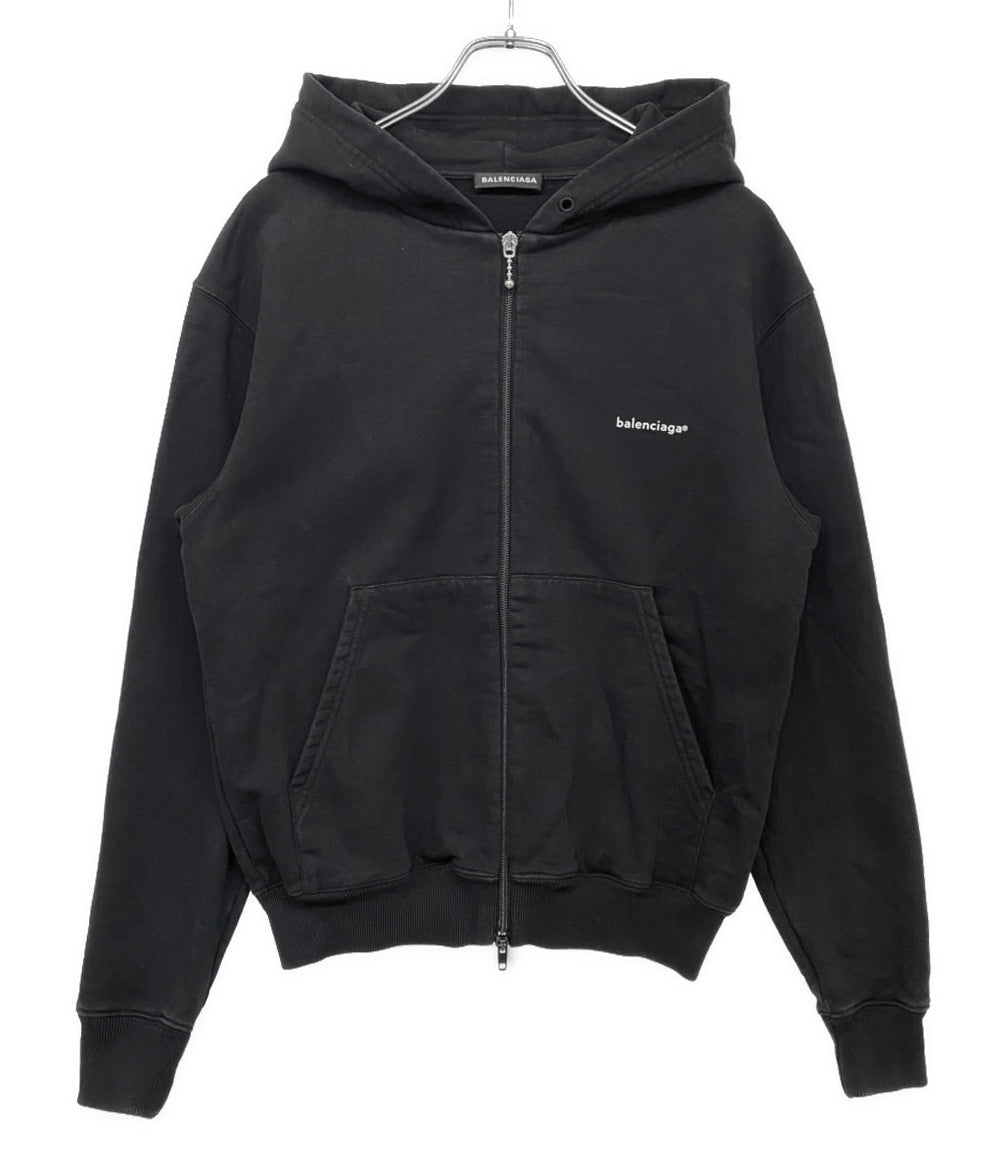 BALENCIAGA ジップアップパーカー ブラック ロゴ 2018 メンズ SIZE XXS バレンシアガ